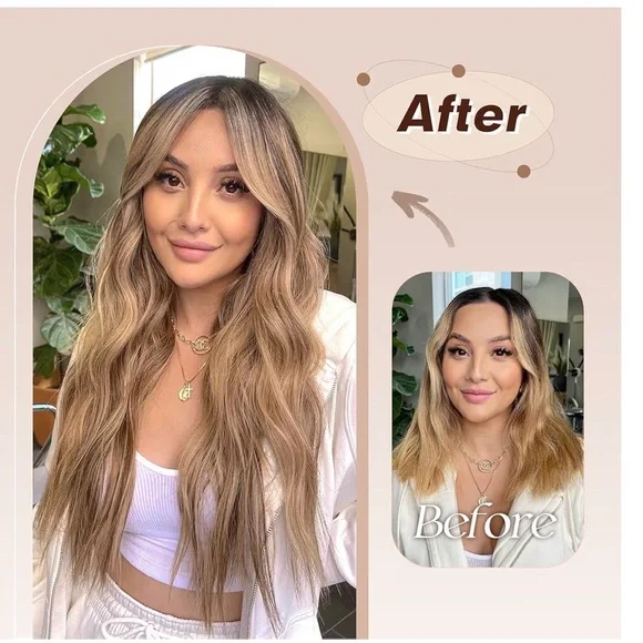 Clip in Hair Extensions, 20 Inch, Auburn Brown
4 PCS, Long Wavy christmas, party - Picture 5 of 7